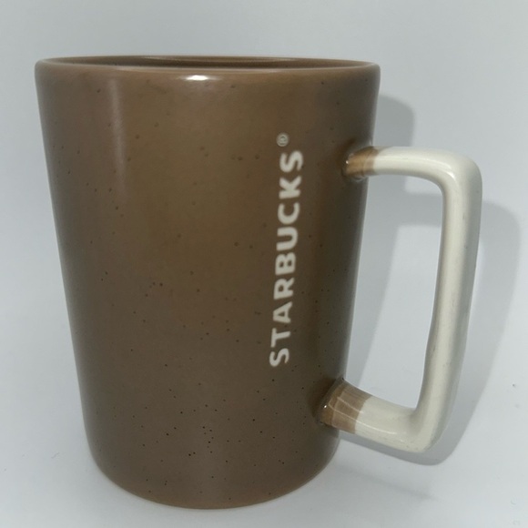 Starbucks Etched 12 Ounce 2016 Brown and Cream Dipped Coffee Mug - Picture 7 of 7